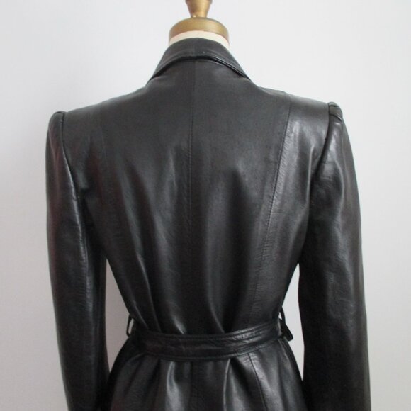 Black Leather Jacket 1970`s - 80`s Made in Canada - Picture 3 of 10